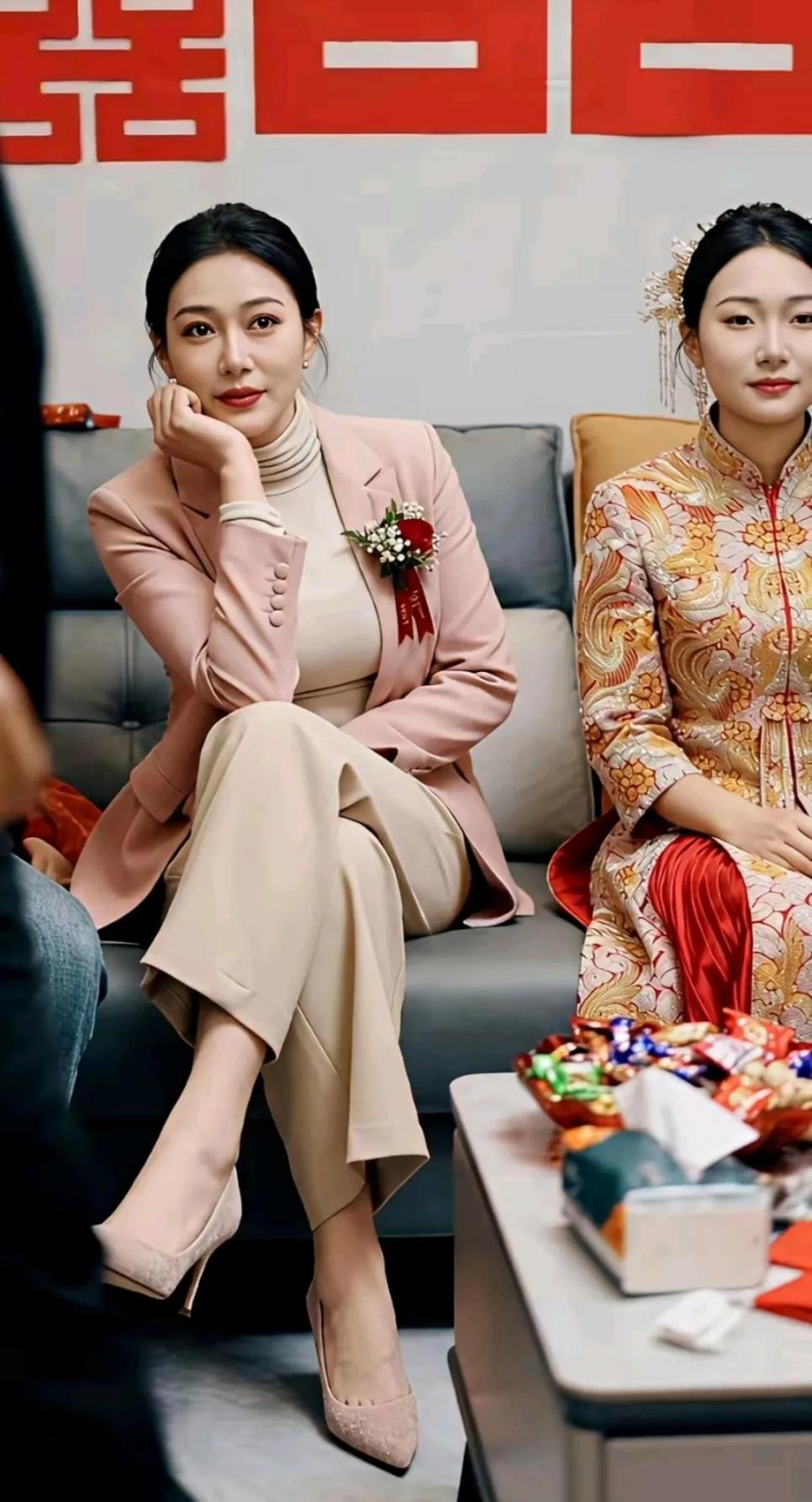 在婚礼现场，谁能想到漂亮的伴娘，却意外抢了新娘的头彩，就这容颜和气质，谁都想多看