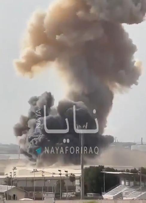 3月2日伊朗反击战部分战报一：图一、巴林的美军基地发生大爆炸，不确定是否弹药