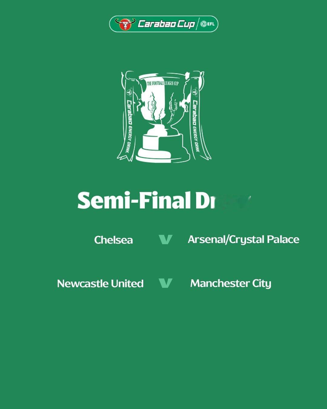 如果联赛杯淘汰水晶宫，我厂将在联赛杯半决赛首回合客场挑战切尔西。首回合比赛将于1