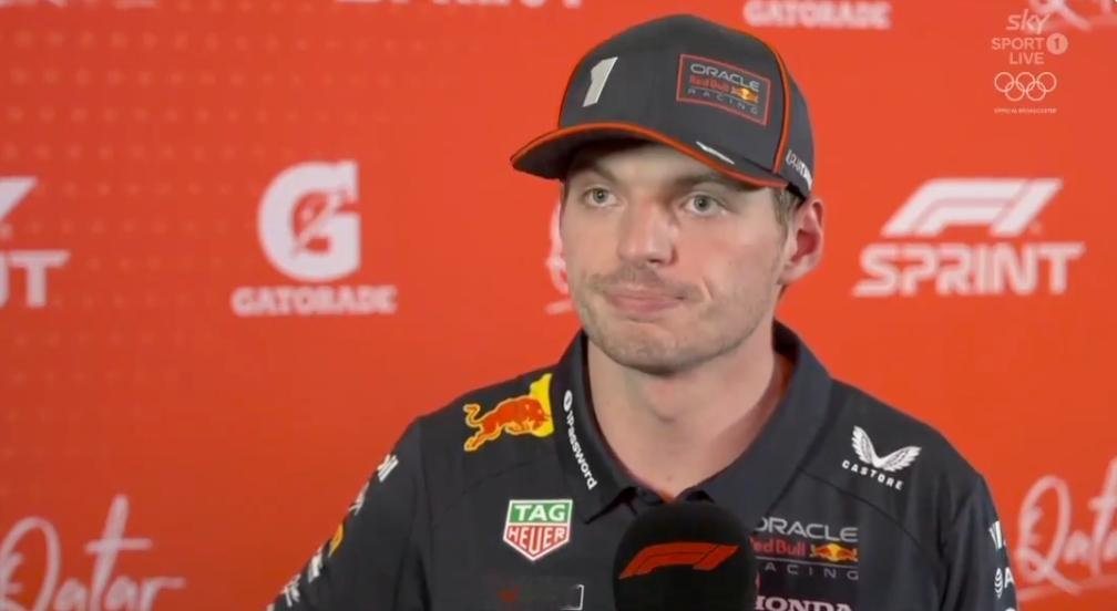 维斯塔潘：我们在FP1尝试了一些不同的设定，但显然我们在冲刺赛排位赛情况不佳。如