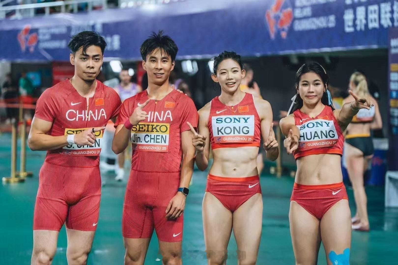 2025广州世界田径接力赛🇨🇳中国队表现男女混合4x100米接力：预赛41