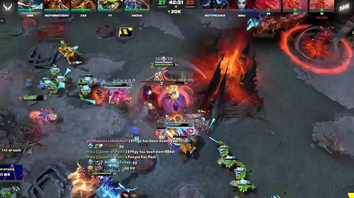 XG战胜Navi获今日小组赛开门红，这把XG的状态相比昨天有明显提升，不仅对线处