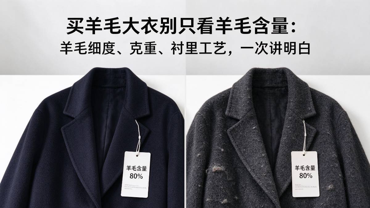 买羊毛大衣别只看羊毛含量: 羊毛细度、克重、衬里工艺, 一次讲明白!