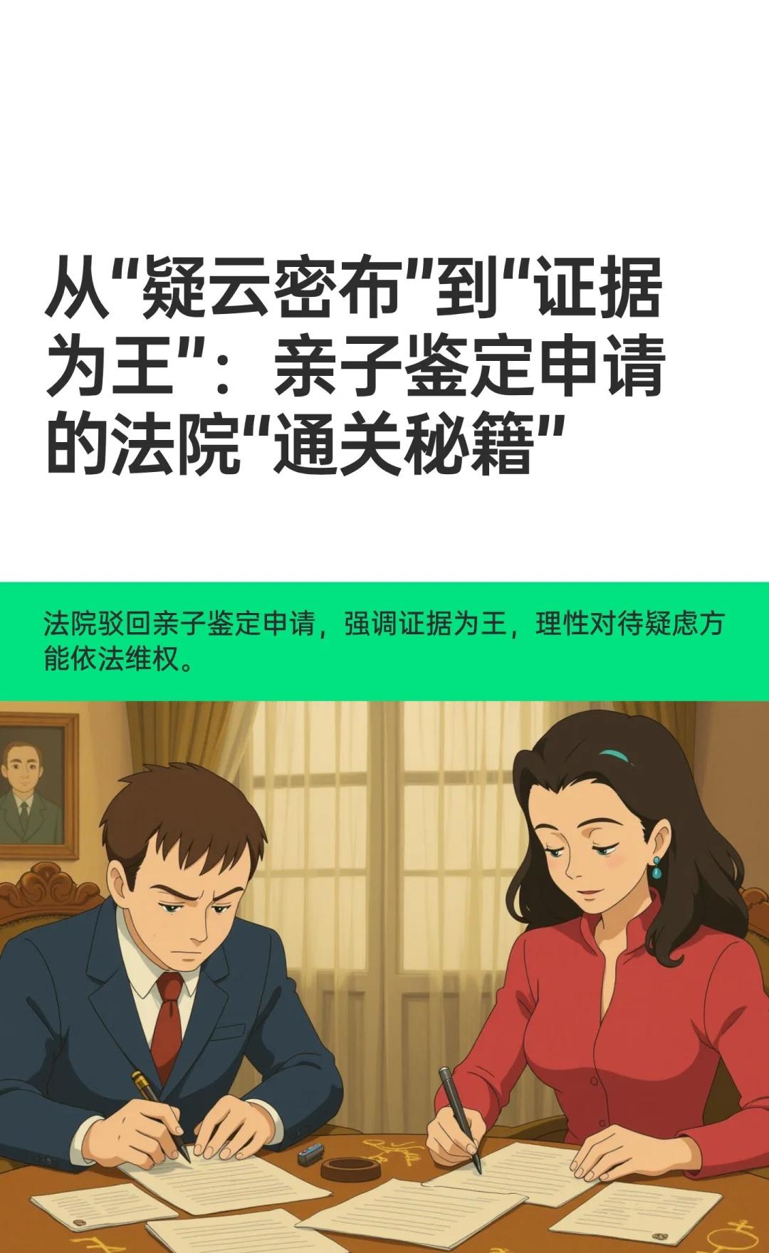 从“疑云密布”到“证据为王”：亲子鉴定申男方疑虑孩子非亲生，女方坚决反对。法院