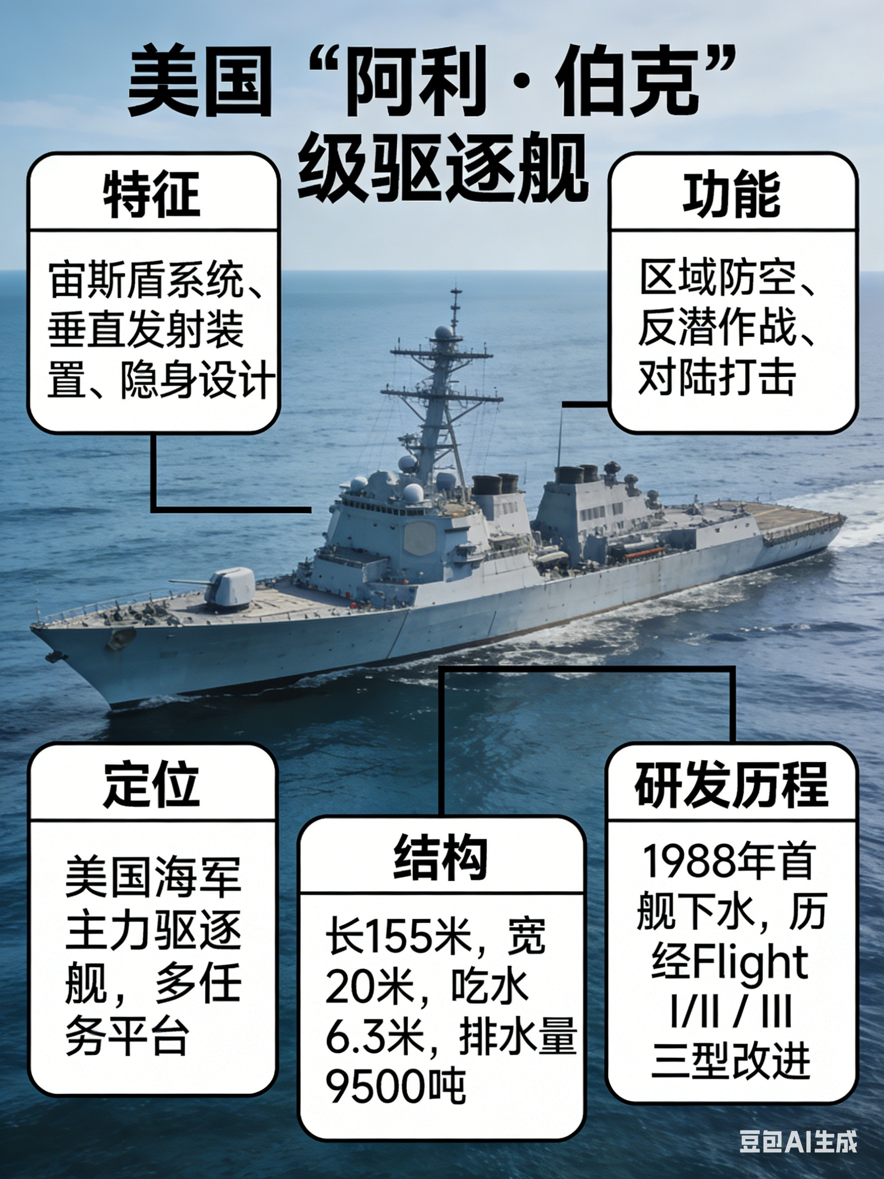 全球武器装备盘点美国“阿利·伯克”级驱逐舰“阿利·伯克”（ArleighBu