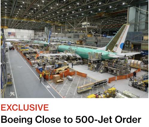 🌙彭博社援引知情人士报道，波音公司正接近达成其历史上最大订单之一：中国航空公司