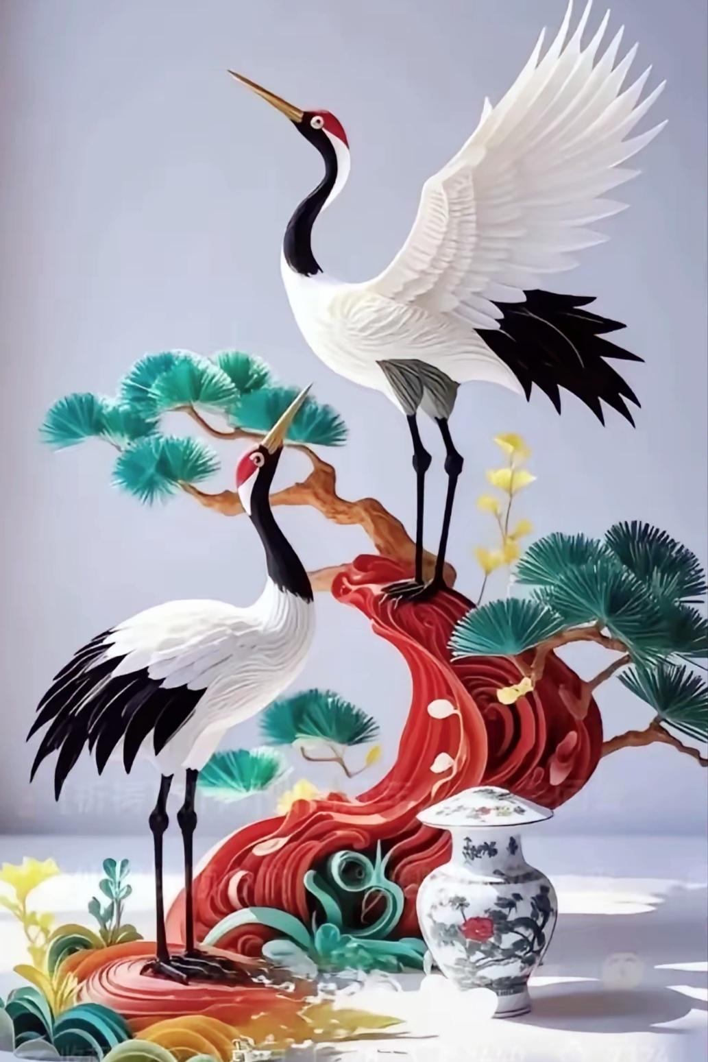 仙鹤展翅