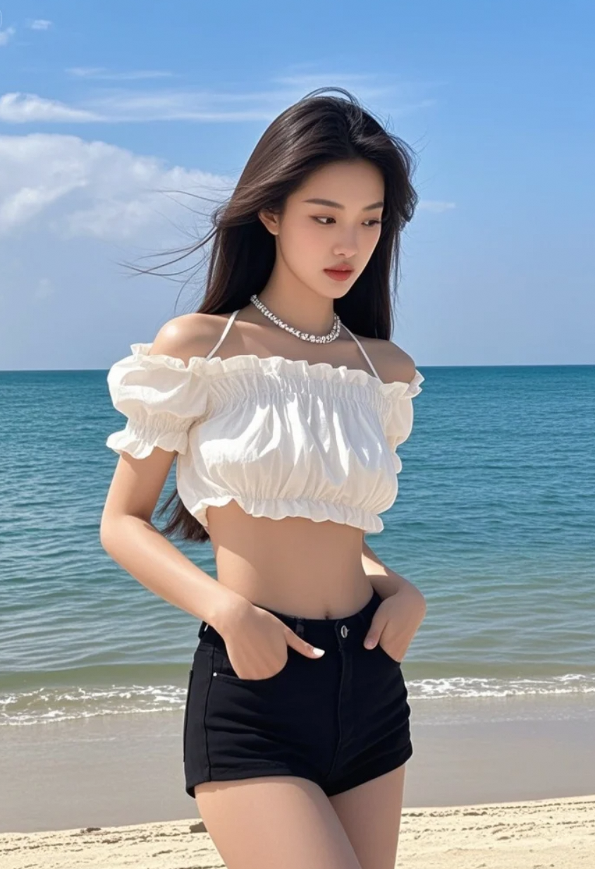 沙滩上的足迹，是她写给大海的情书