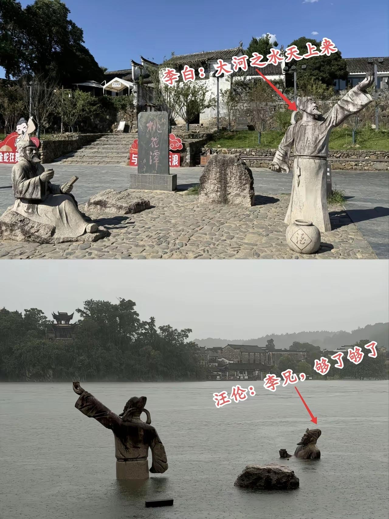 万万没想到，李白在千年之前写下的:“桃花潭水深千尺，不及汪伦送我情”，如