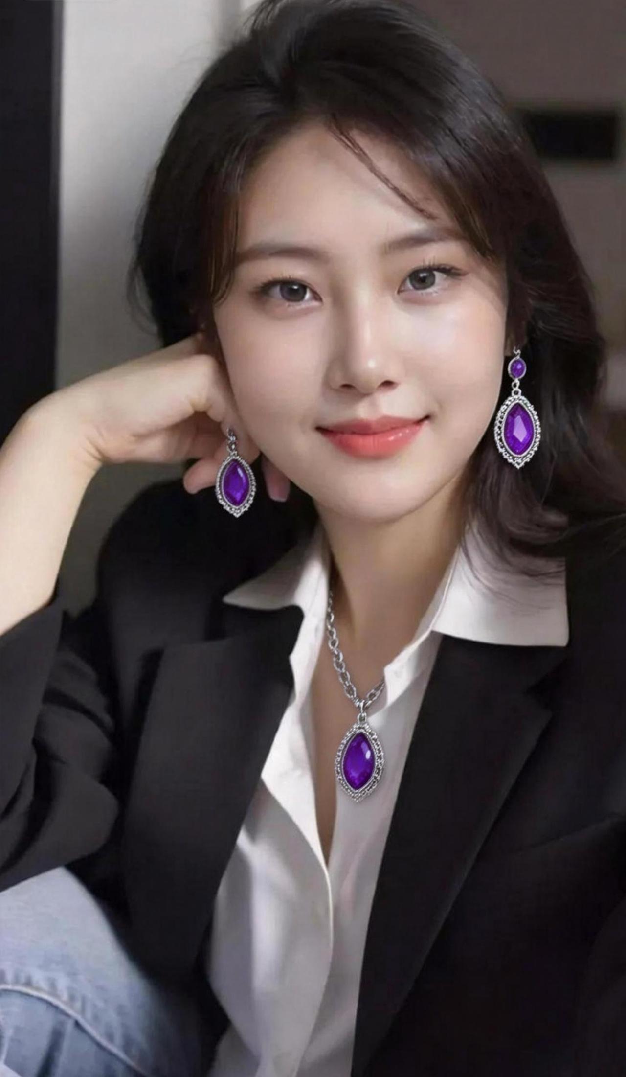 优雅紫钻耳环，闪耀你的每一天！💜✨