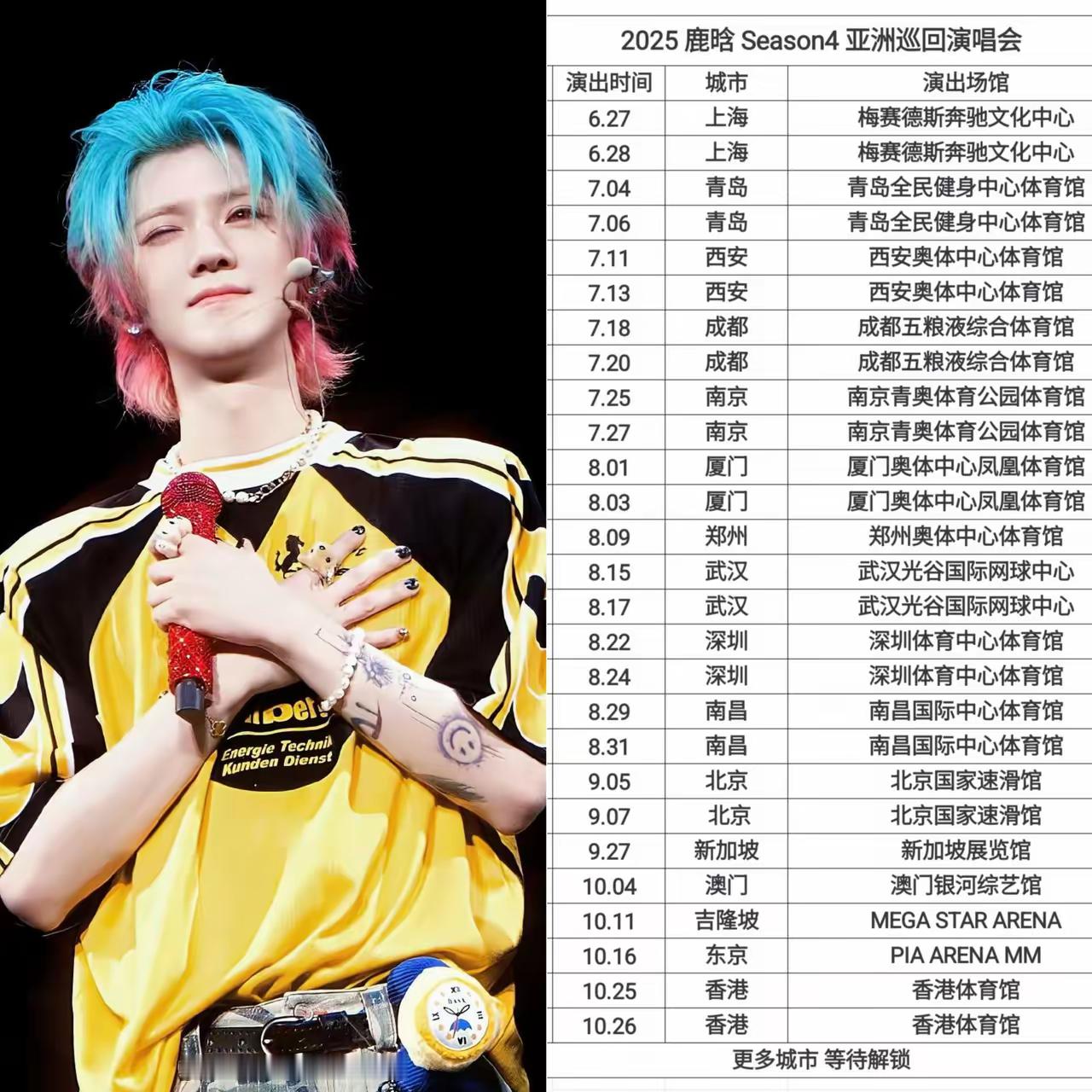 原来不止女星分手就专心搞事业，男星也逃不过这个“定律”啊！​鹿晗在国内开启巡演后