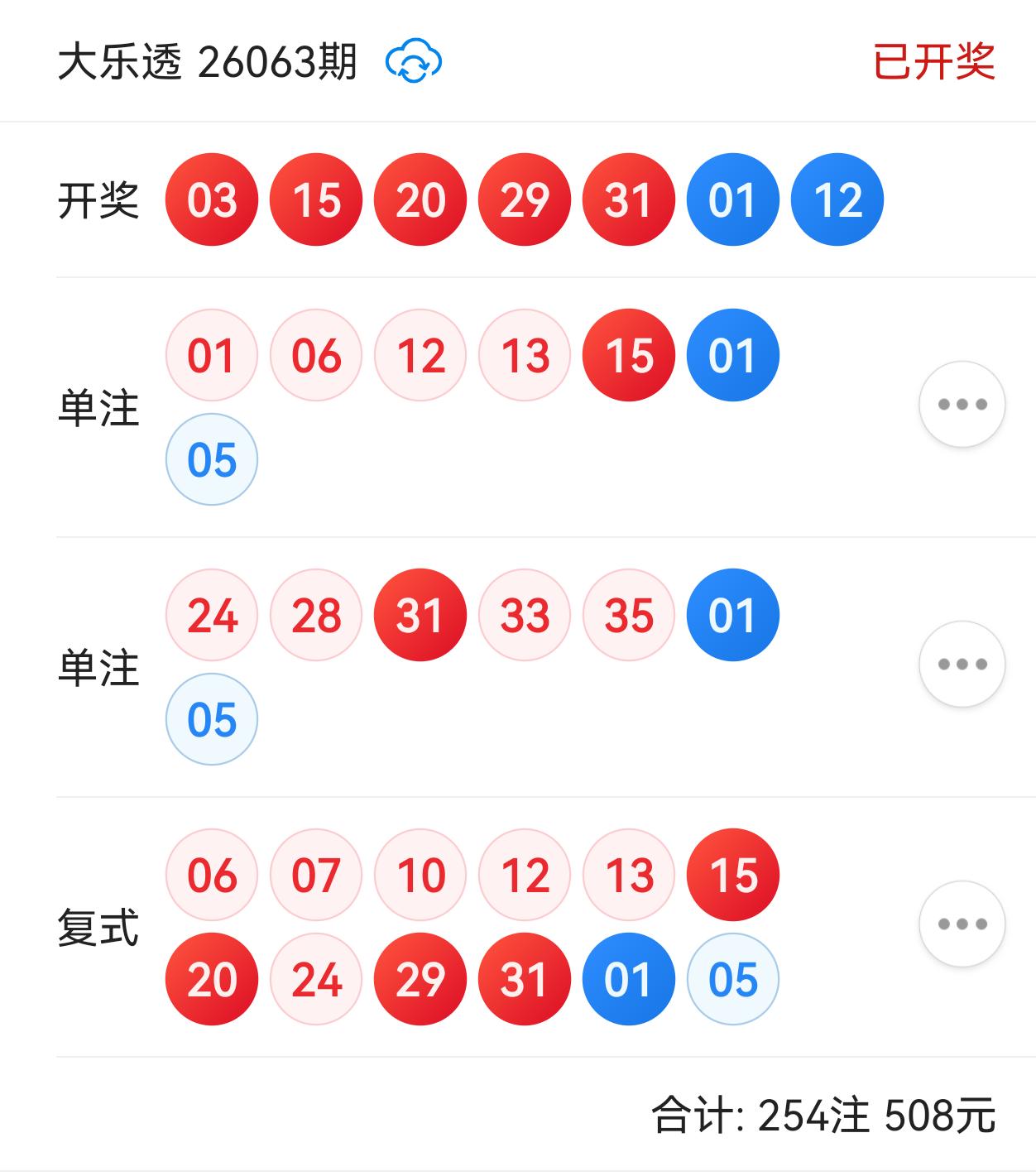 真够吊！就知道要开重复号，因为上一期大奖井喷过，派奖奖金已经所剩无几。这