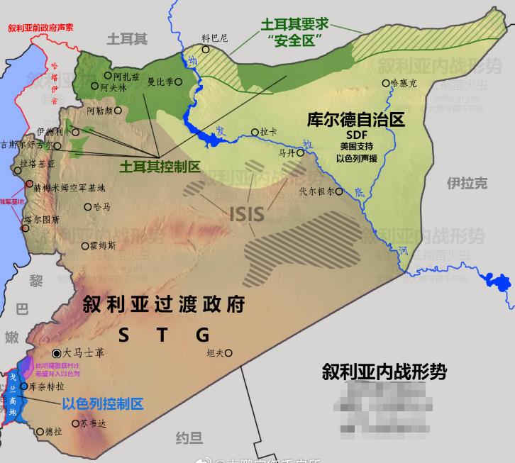 以色列强调绝对不会退出叙利亚领土！目前以色列占领了戈兰高地周边的广大区域，并