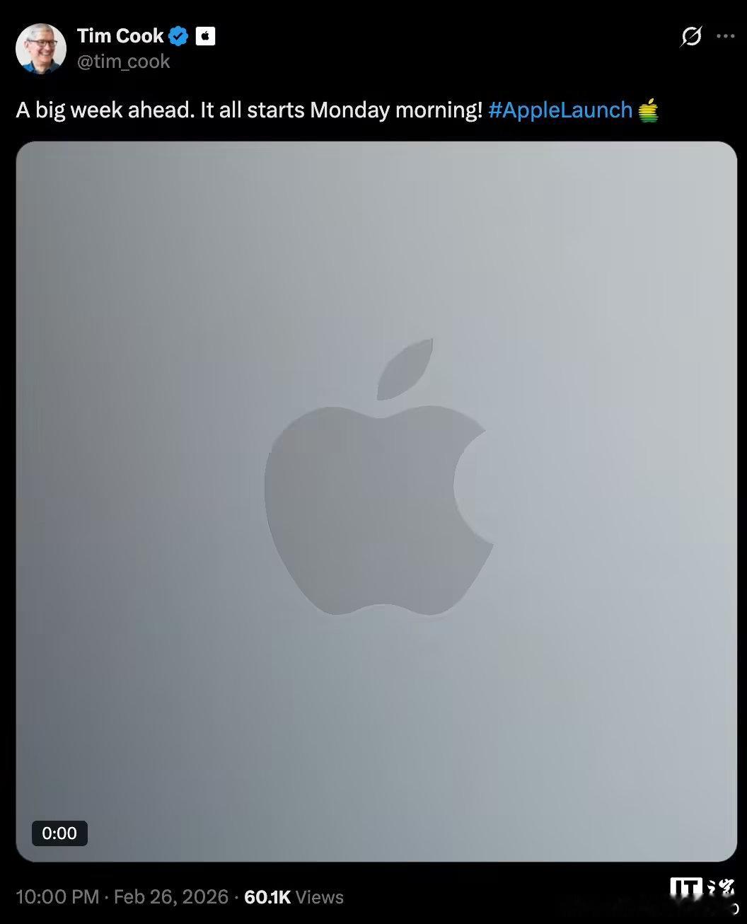 【苹果3月新品预测】苹果CEO蒂姆・库克在X平台发文，透露苹果将从下周一