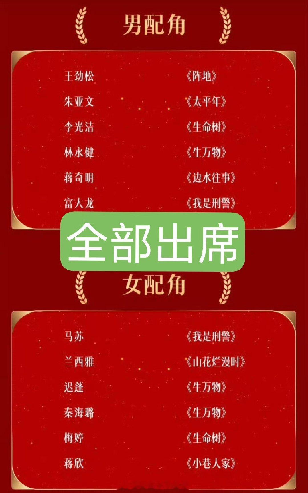 金鹰奖出席情况金鹰奖出席情况🈶你期待谁获奖🤩​​​