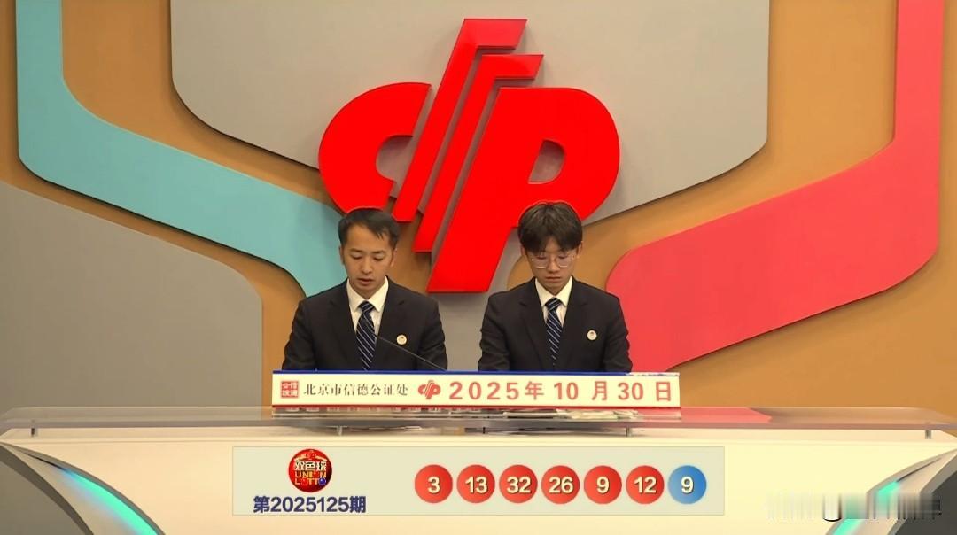 今天双色球第2025125期，开奖号码为：红球：0309121326