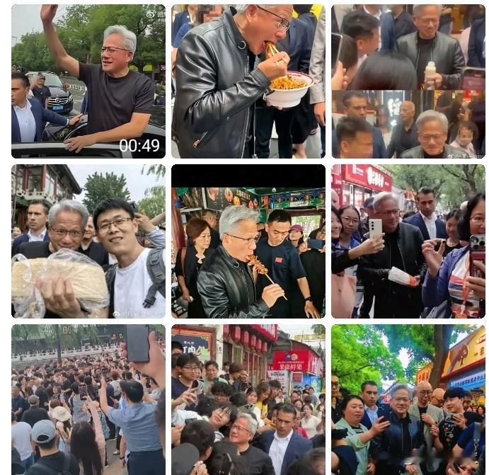 除了特朗普，这两个人这两天的曝光率是最高的：马斯克和黄仁勋！马斯克是被追着合影