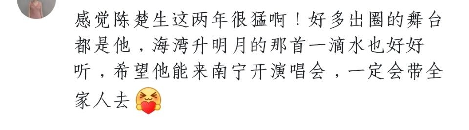 陈楚生真正的歌手陈楚生我记住你了音乐离不开创作者的审美，陈楚生真的很强。陈楚生这两年很猛啊，好多出圈