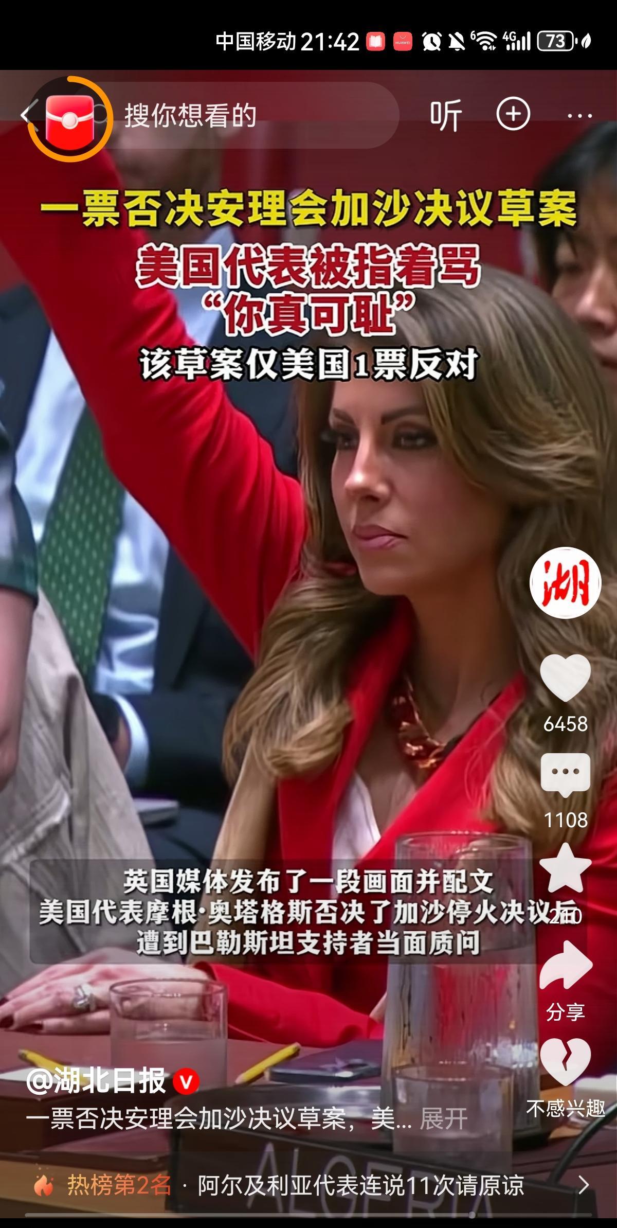 蛇蝎之心：就是这个女人，投下了“一票否决”，对以色列的支持毫无底线对，就是这个
