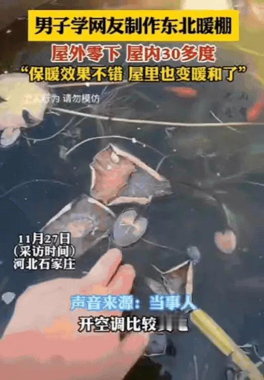 河北一男子为了应对省钱，竟然花1000块钱，在自家院子里搭了个阳光暖棚，家人都说