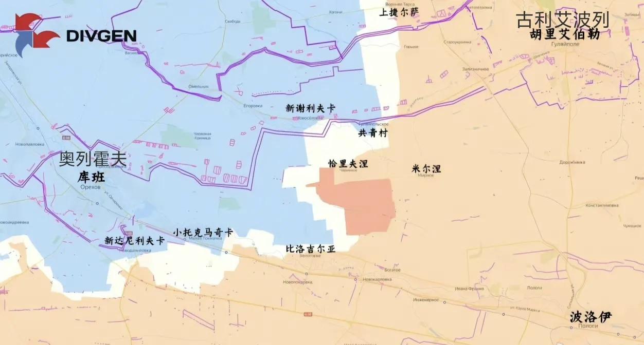 俄军东部集群在扎波罗热州东部向西推进清理了恰里夫涅以南大片地盘，快速拉平战线。距