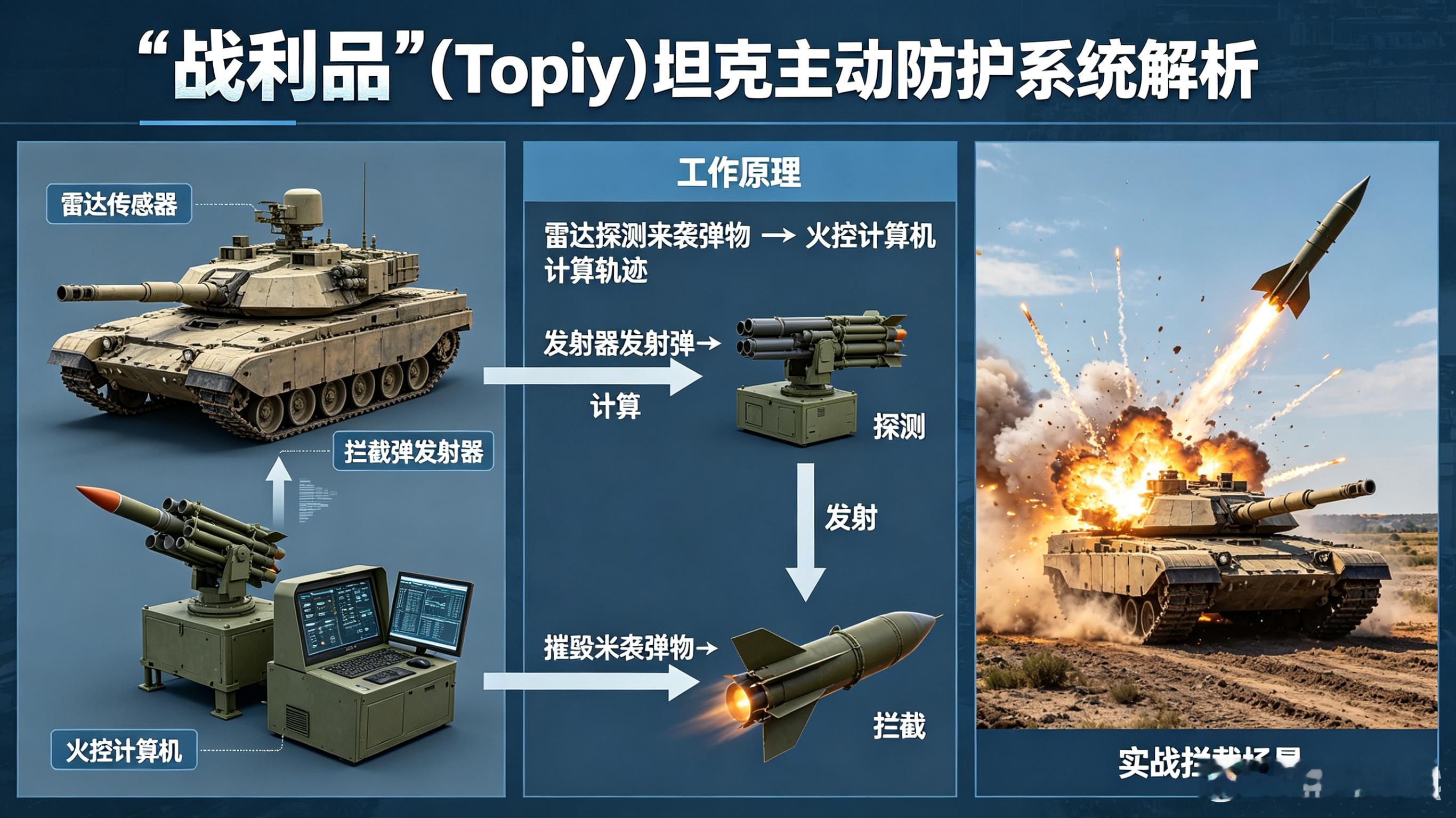 每天认识一件兵器“战利品”是以色列拉斐尔公司为“梅卡瓦”坦克研发的硬杀伤主动防护