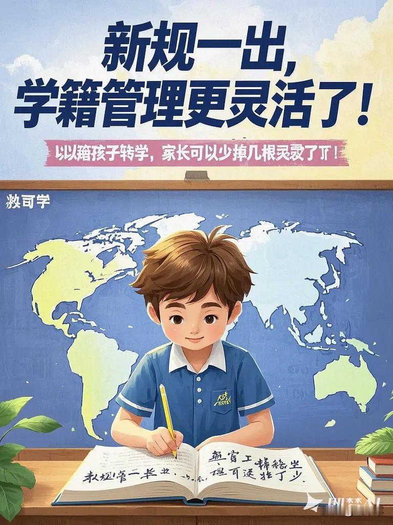 中小学生学籍管理新规出台[比心]新规一出，学籍管理更灵活了！比如娃儿从北京转学