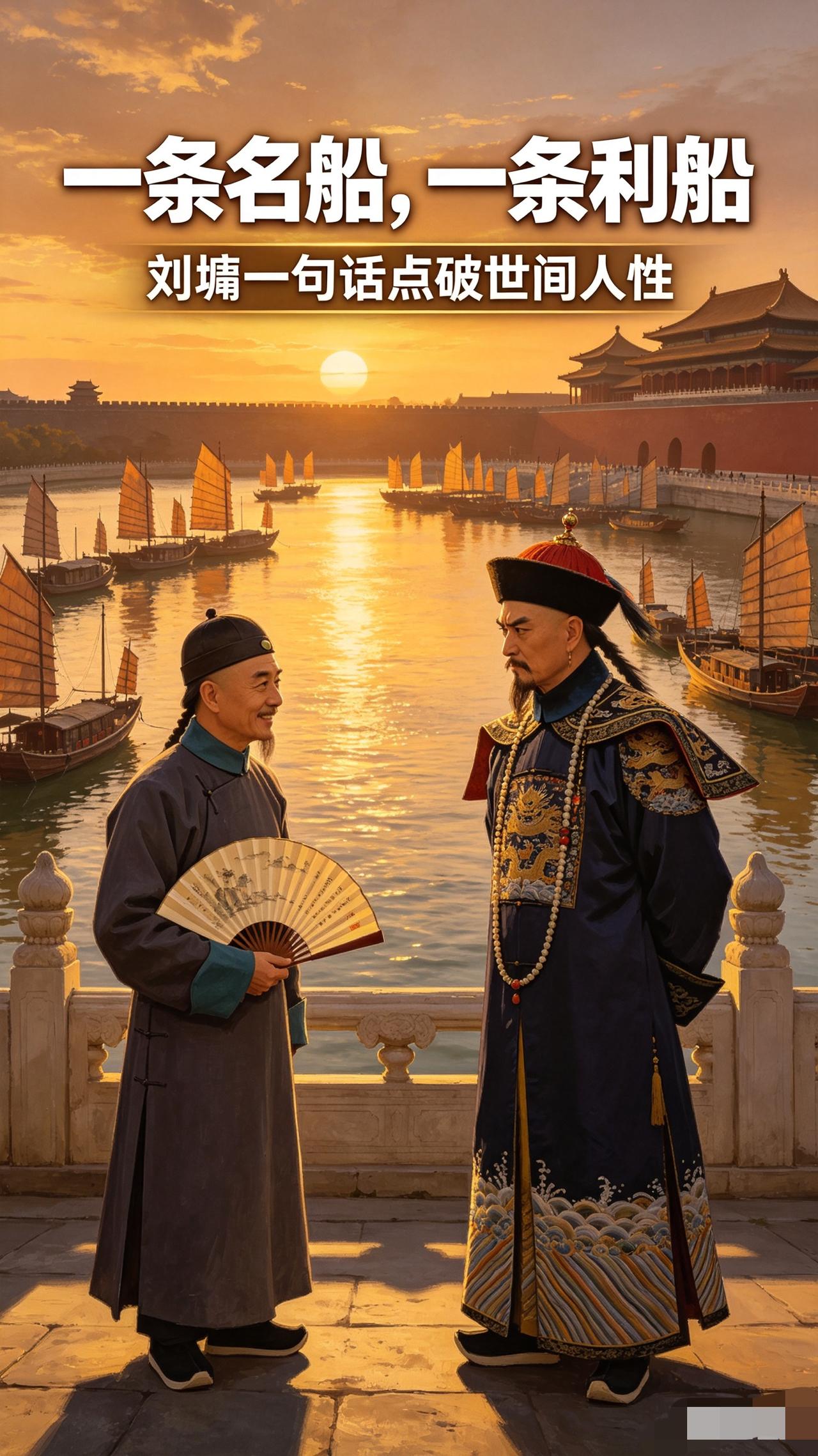 乾隆当面出题考刘墉，满河船只数不清，刘墉的回答堪称千古一绝乾隆南巡，途经河边