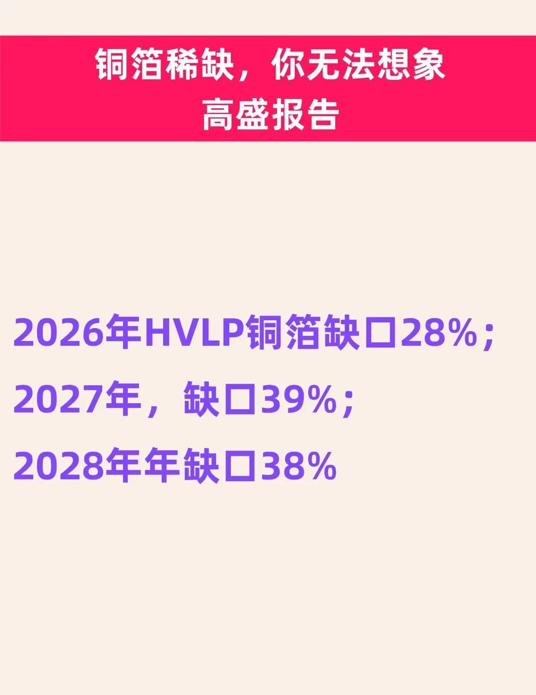 铜箔稀缺，高盛报告上游:材料端电子铜箔1.铜冠铜箔：内资高端铜箔龙头，量产1-