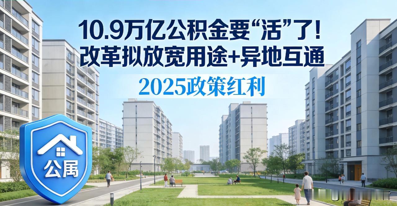 10.9万亿公积金要“活”了！改革拟放宽用途+异地互通全国公积金账户已累计