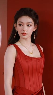 程潇现身深圳出席活动身穿红色连衣裙，惊艳亮眼发现没？程潇穿的红裙小蛮腰的