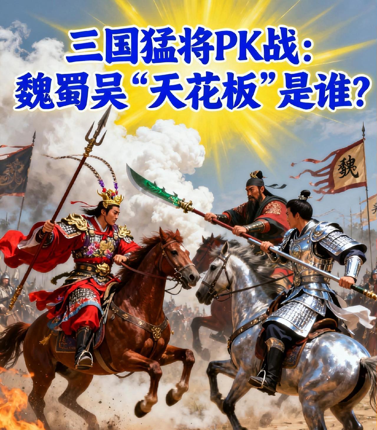 三国猛将PK战：魏蜀吴“天花板”是谁？“三国猛将榜，魏蜀吴各选第一，你服吗？”