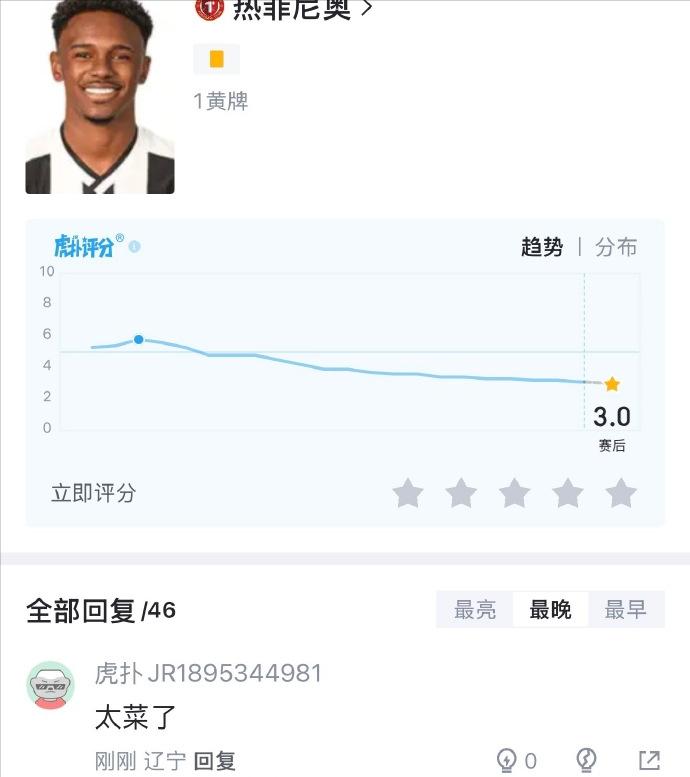 辽宁铁人队的热菲尼奥这个引援已经可以断定是失败的了，就算他有点实力但心思也不在这