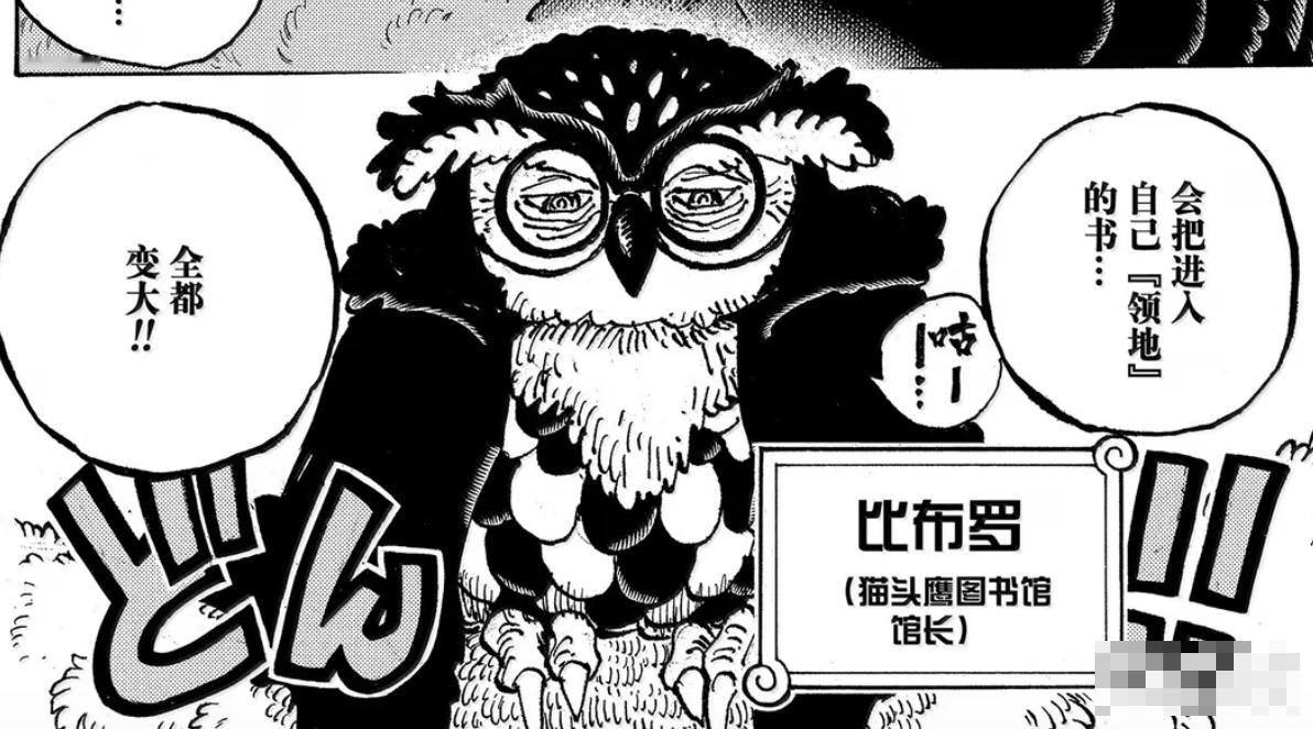 海贼王1191话猫头鹰图书馆馆长“比布罗”（Biblo），据说几百年前就已经在