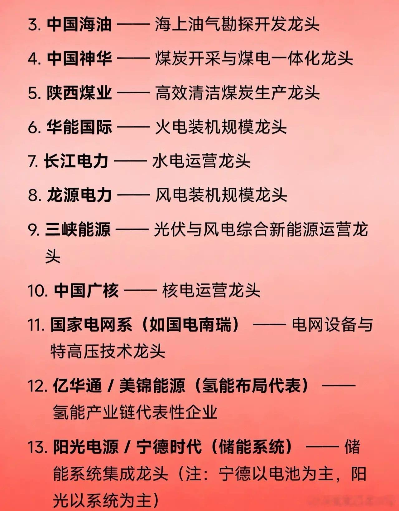能源与化工概念相关的主要龙头企业汇总🔥能源类龙头企业中国石油——油气勘探