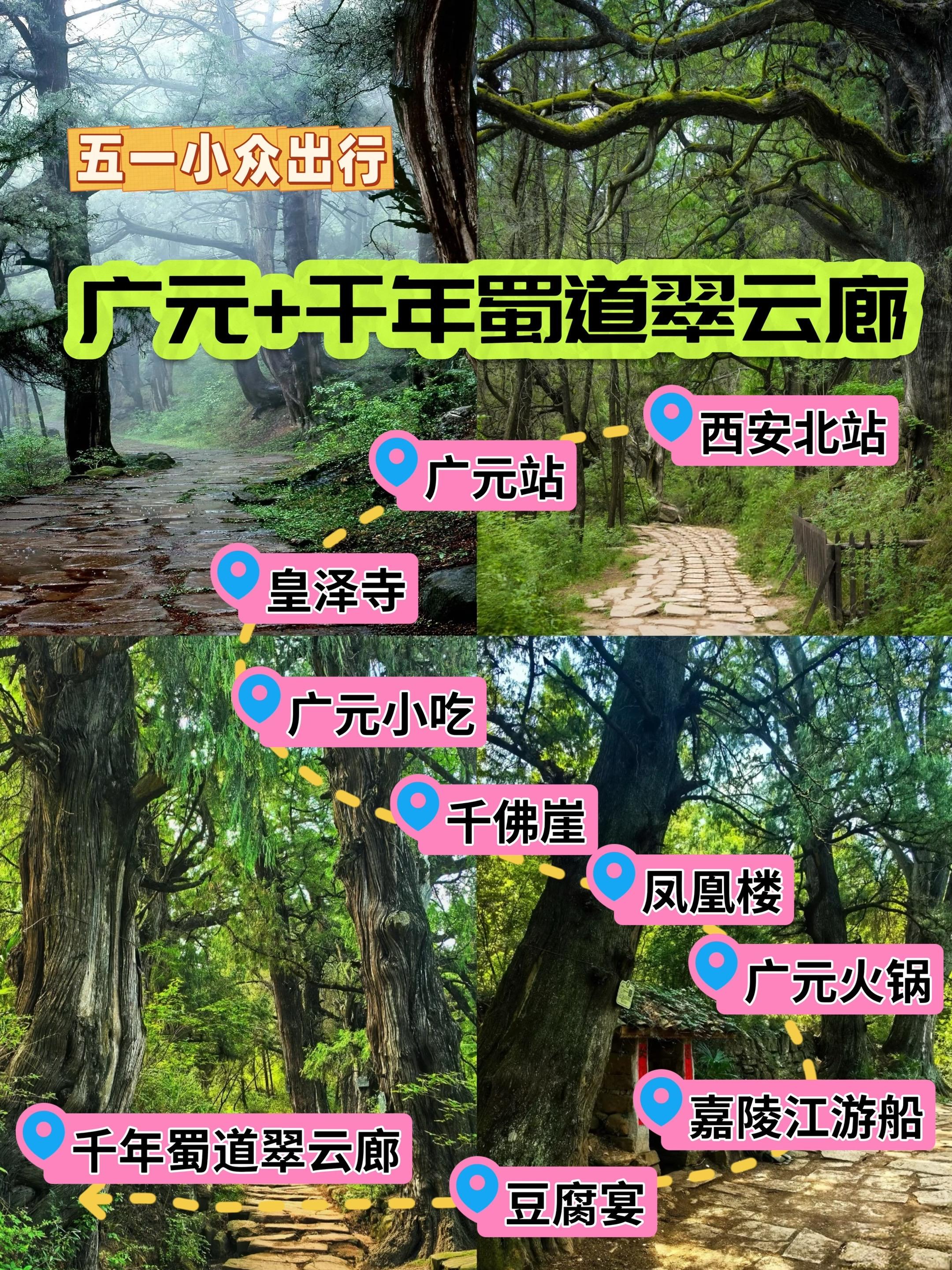 五一假期 | 西安出发🔥广元+翠云廊。西安五一不想人挤人🙅 给你们...