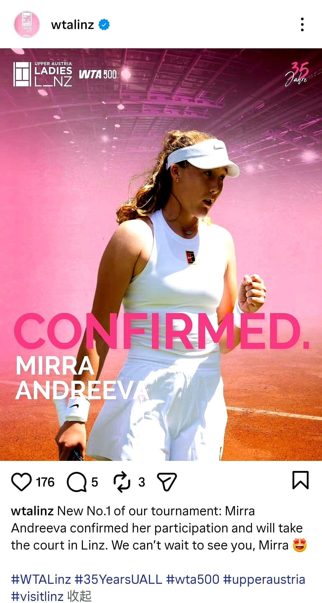 天才少女安德列娃急了！温网后比赛打得少，状态肉眼可见地下滑。为了保住世界前十