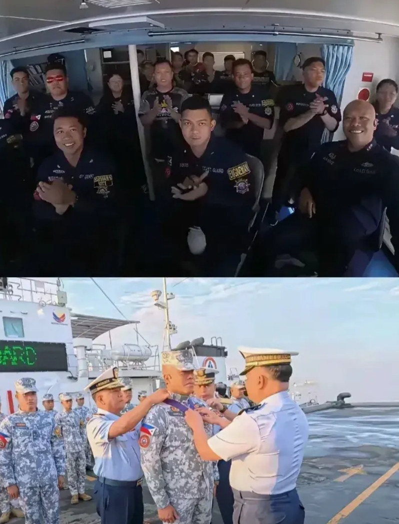 这帮菲猴一上岸就领奖，看来菲律宾在这次南海黄岩岛的挑衅已经蓄谋已久，做足了准备。