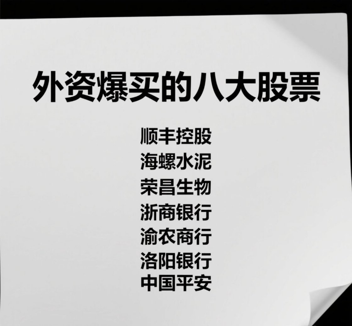 近期，外资的投资动向备受市场关注，其中八只股票成为其重点布局标的：1.顺丰控
