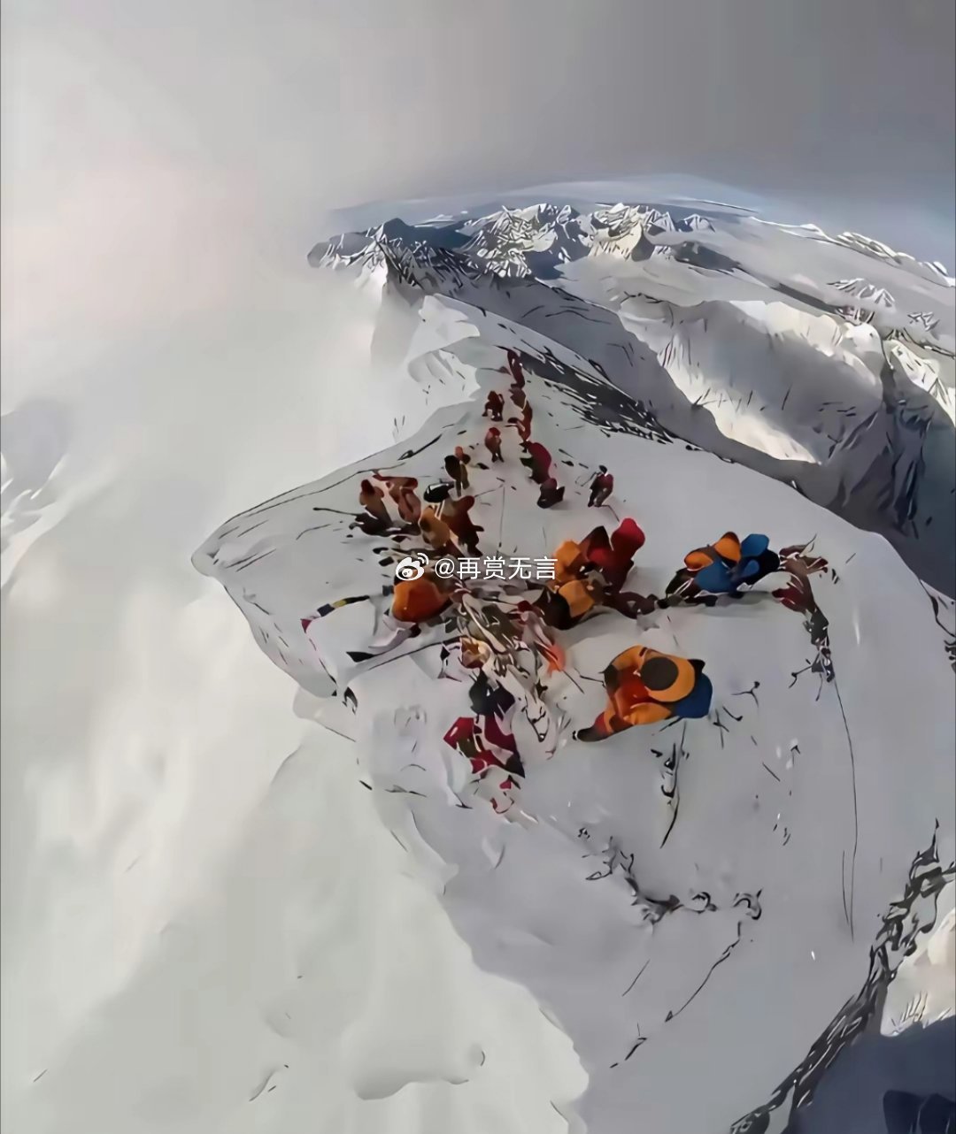 珠穆朗玛峰山顶，居然长这样？为什么不弄一个电梯呢？还能带动旅游呢。