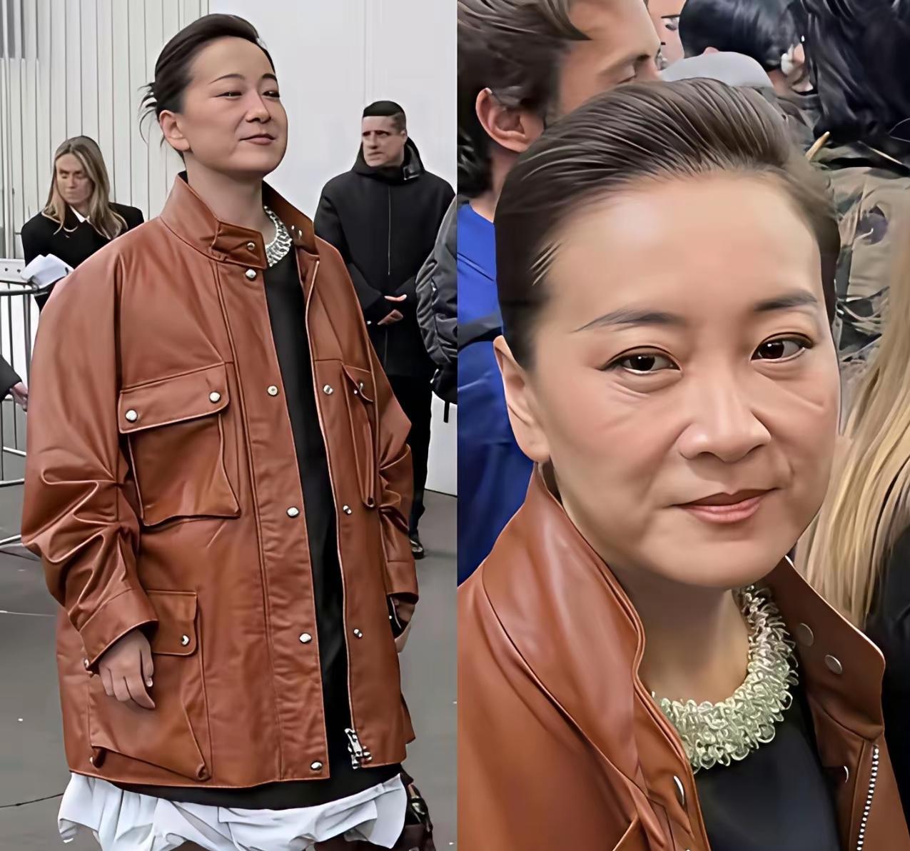 她用100斤肉，换来一张不能细看的脸。眼角垂了，法令纹深了，镜头推近时皮肤挂着