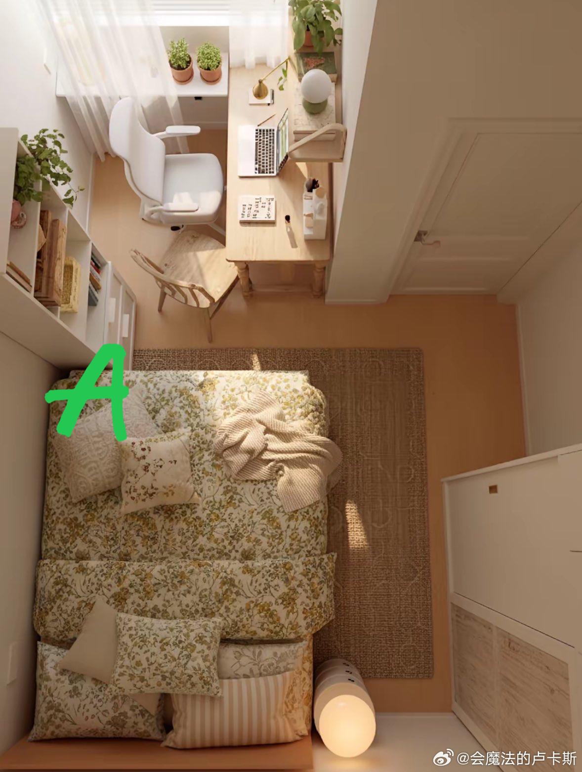 网上这几天在讨论：A和B的房间布局，哪一种更好？