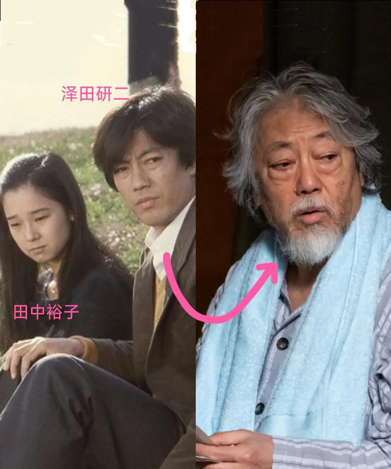 大帅哥泽田研二也变样了，76岁，他是中年《阿信》扮演者田中裕子的老公，当年为了娶