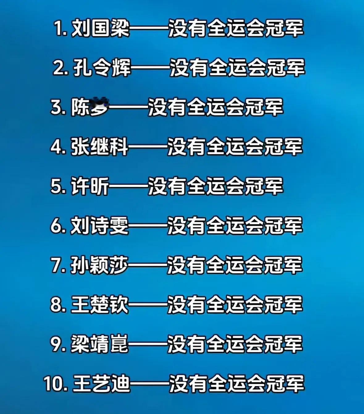拿得了世界冠军，却拿不了全运会冠军的都有谁？在乒乓球领域，全运会才是全球最难的赛