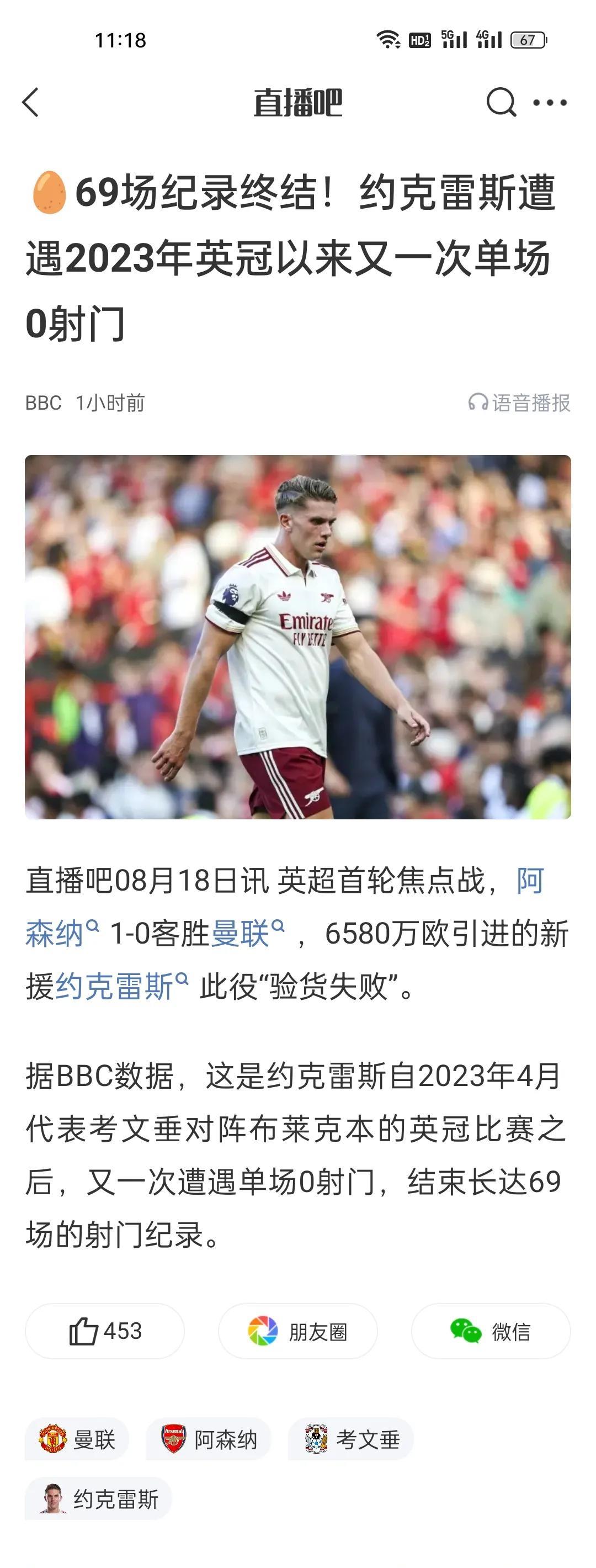 69场纪录终结！约克雷斯遭遇2023年英冠以来又一次单场0射门。约克雷斯是英雄