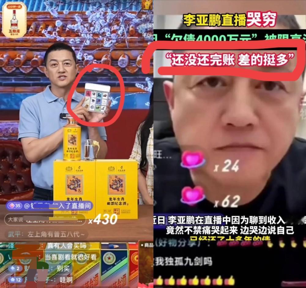 为啥罗永浩直播带货可以还6个亿，李亚鹏直播带货还越欠越多了？ 因为李亚鹏有