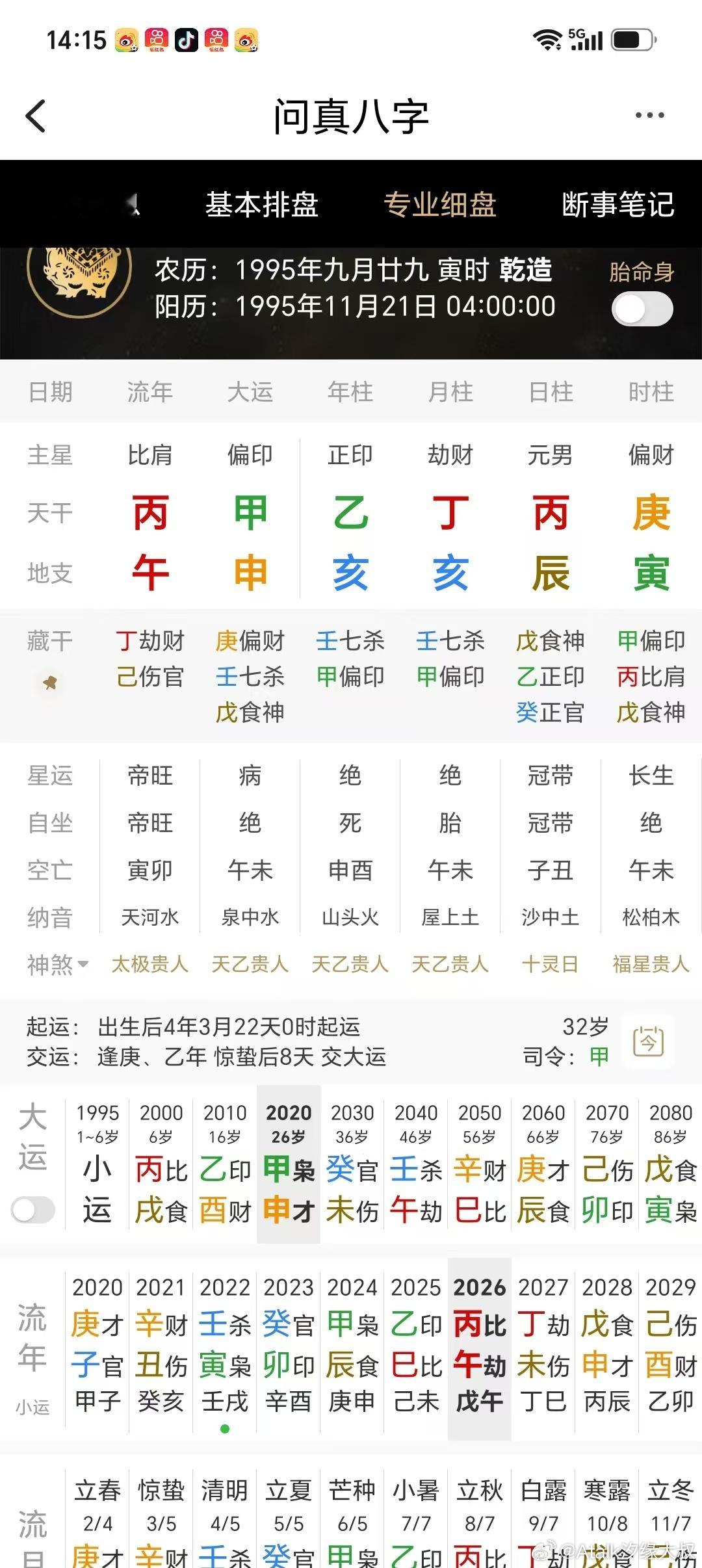 此男命在其读大一的时候，父亲自杀身亡。各位的大佬看看命理原因是什么？