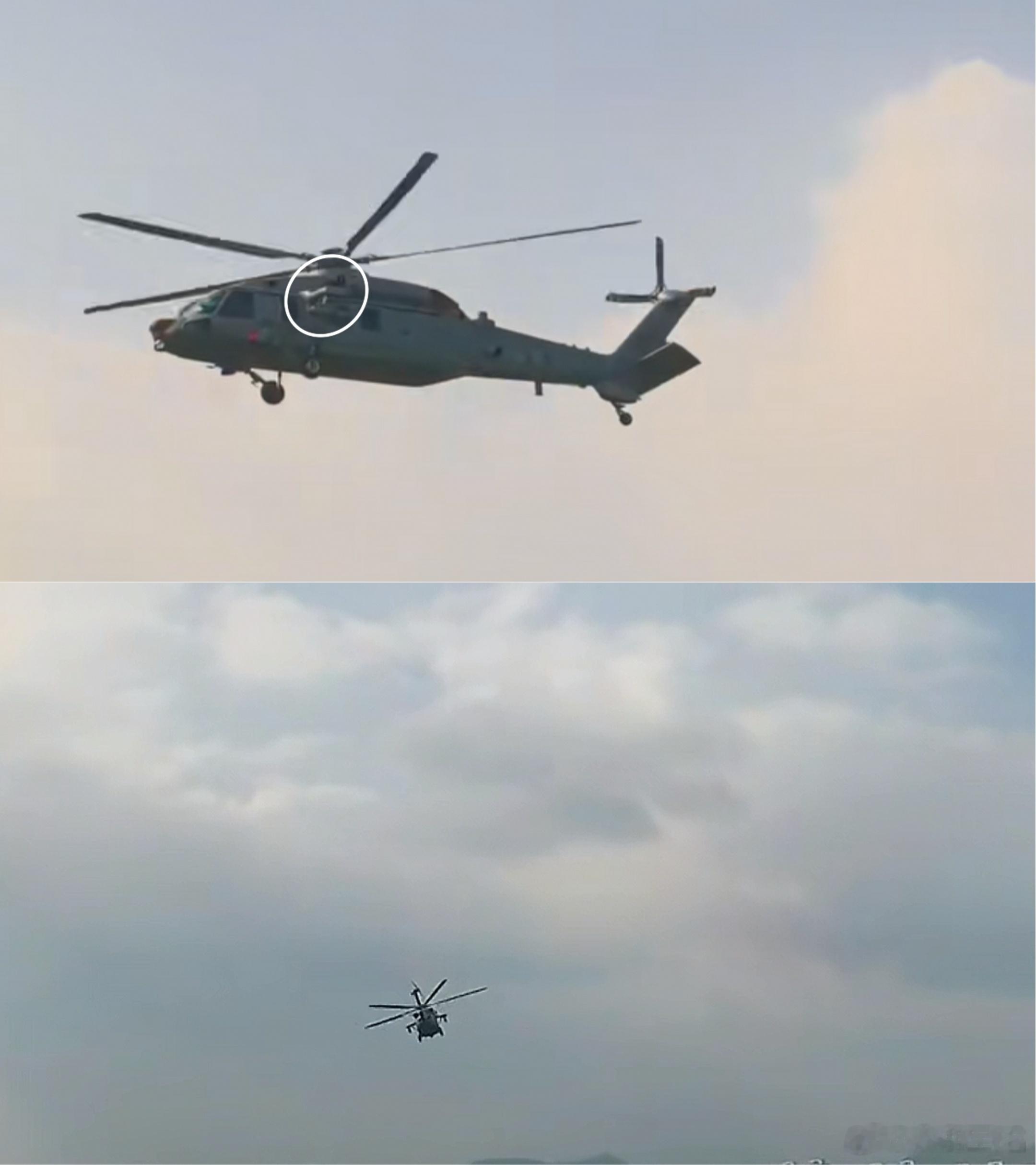 网图，看着像是Z-20KA加装短翼，得到两个外挂点？