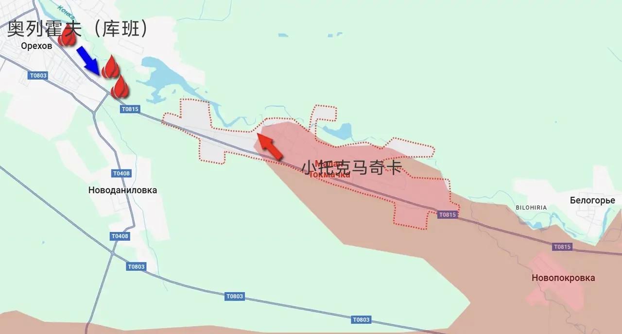 俄军以装甲分队突破扎波罗热州小托克马奇卡的乌军防御，令乌军措手不及，随后攻占了小