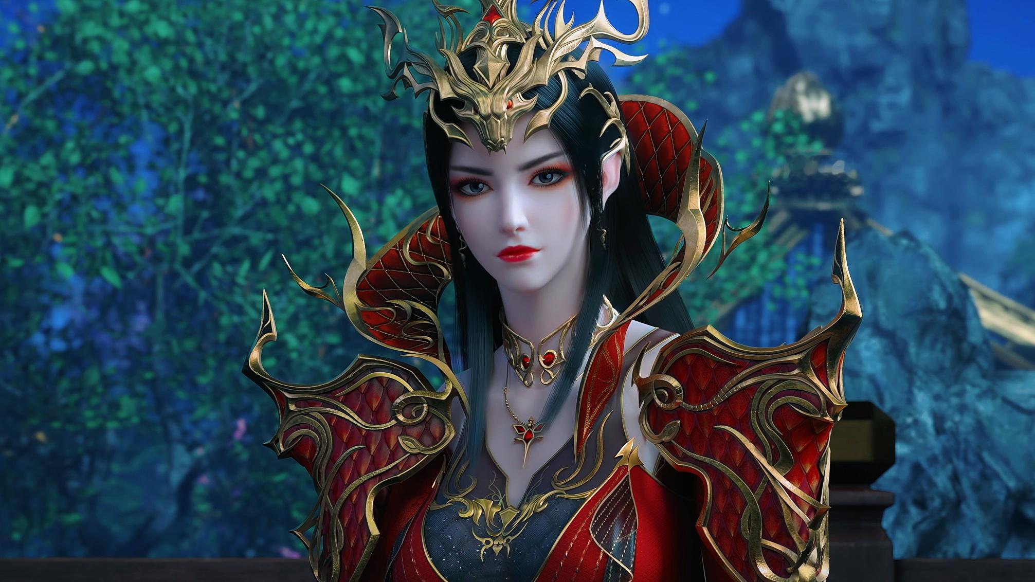 美杜莎女王♥截修美图斗破苍穹彩鳞的特写少了，但每一帧都更美丽了！